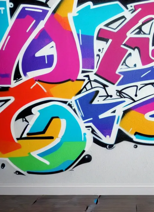 Image similar to beautiful graffiti on white background paper