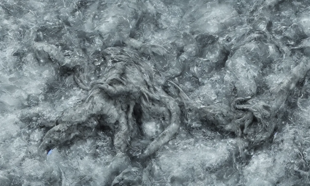 Prompt: cthulhu frozen within a block of ice, octane render, unreal engine, ultradetailed, stylized as a 3 dimensional render