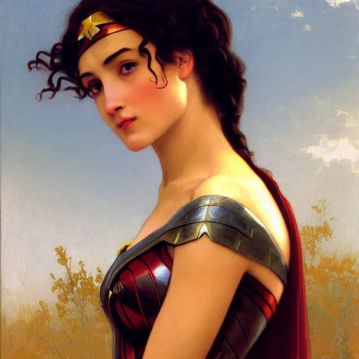Prompt: wonderwoman paint by William-Adolphe Bouguereau