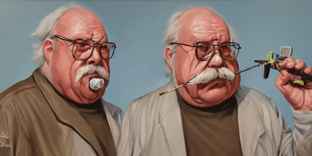 Image similar to wilford brimley diabeetus bobblehead high fidelity painting high resolution trending on artstation