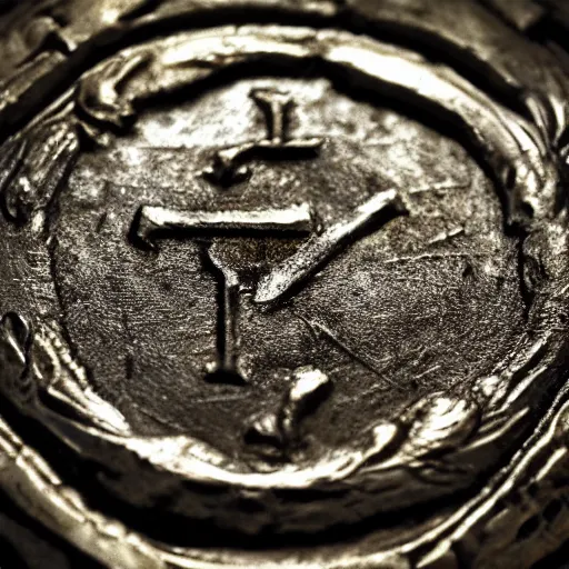 Prompt: medieval coin texture, 4 k, studio lighting, flickr, hyper detailed