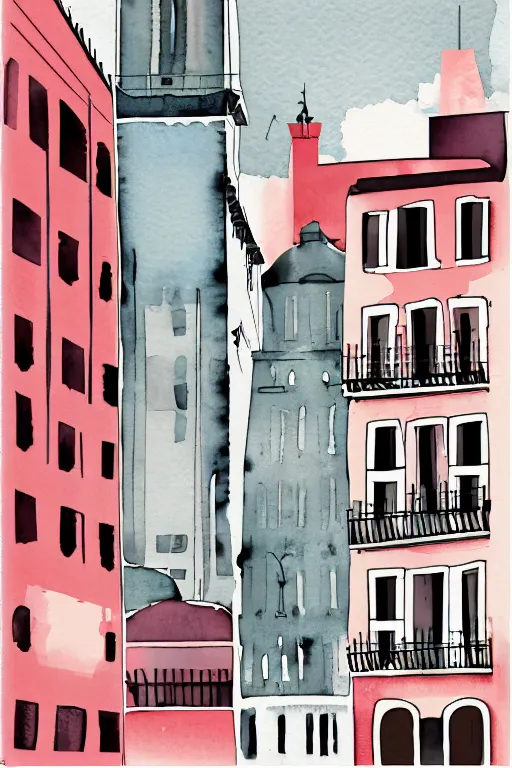 Image similar to minimalist watercolor art of buenos aires, illustration, vector art