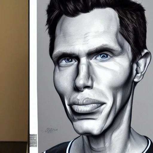 Image similar to Caricature portraits done of Jerma, realistic, hyperrealistic, very realistic, highly detailed, very detailed, extremely detailed, detailed, oil painting, digital art, trending on artstation