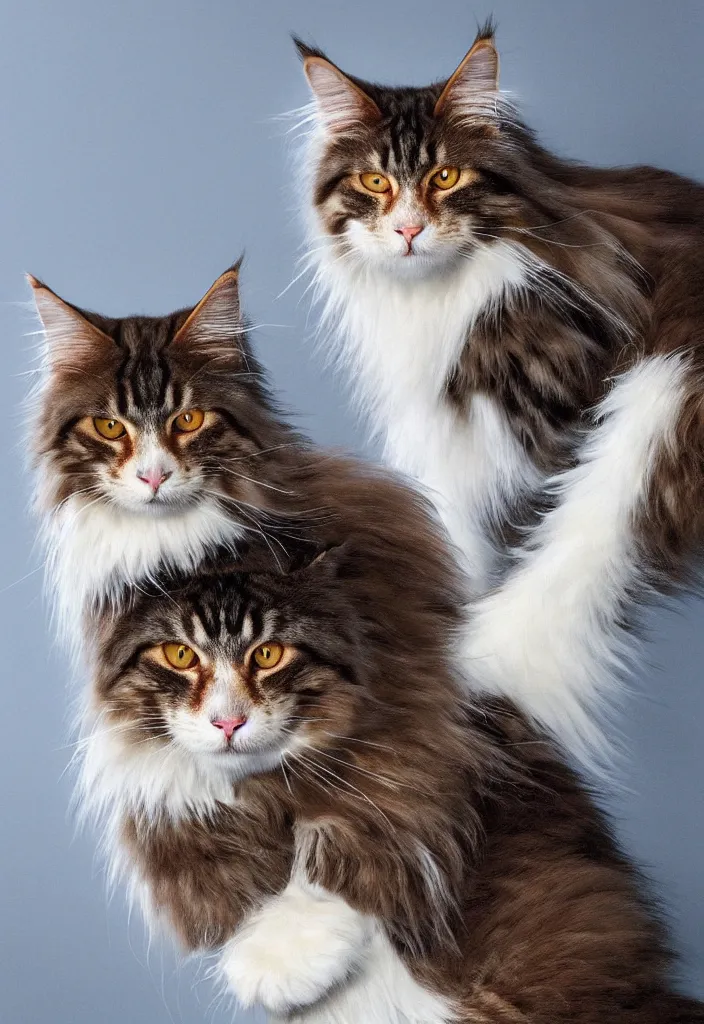 Image similar to portrait of a norwegian forest cat of white and ginger fur, by dan mumford, yusuke murata and makoto shinkai, 8k, cel shaded, unreal engine, featured on artstation, pixiv