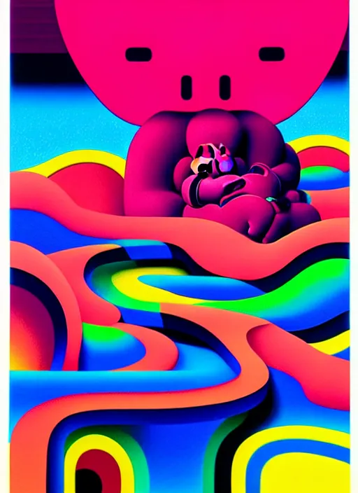 Image similar to random by shusei nagaoka, kaws, david rudnick, airbrush on canvas, pastell colours, cell shaded, 8 k