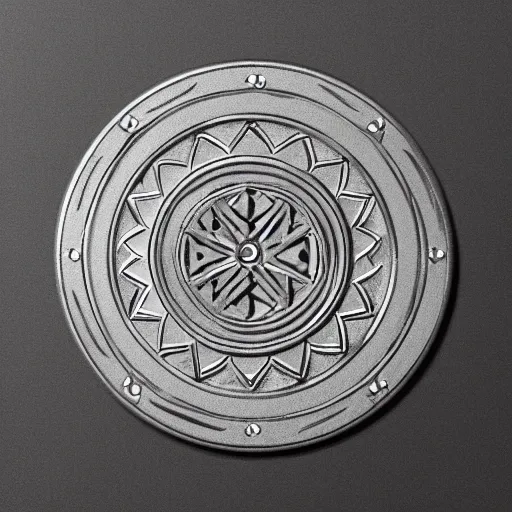 Prompt: intricate symbol etched into a medallion. Close up. Hyper realistic. High detail.