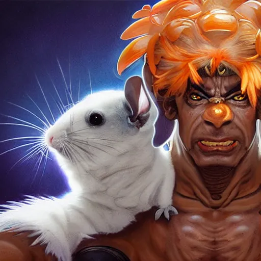 Prompt: a chinchilla as dhalsim from street fighter, 4 k, ultra realistic, detailed focused art by artgerm and greg rutkowski and alphonse mucha