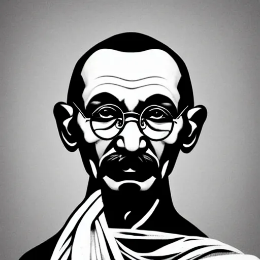 Prompt: portrait of mahatma gandhi portrayed by conor mcgregor. digital art trending on artstation
