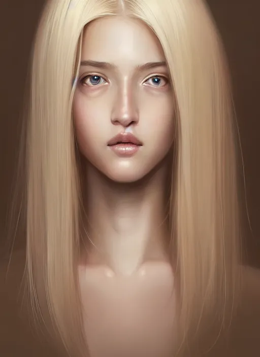 Prompt: beautiful symmetrical face, portrait of young woman blessed with ever - increasing physical and mental perfection, realism, blonde hair, coquettish perfect face!! intricate, elegant, highly detailed, vision of holy perfection!! smile, digital painting, artstation, concept art, smooth, sharp focus, illustration, art by artgerm and greg rutkowski and alphonse mucha