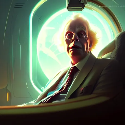 Image similar to elon musk / doc brown, disney animation, sharp, illustration, sharp, fanart, anime key art by greg rutkowski, bloom, dramatic lighting sharp focus, cinematic, artbook, smooth, centered