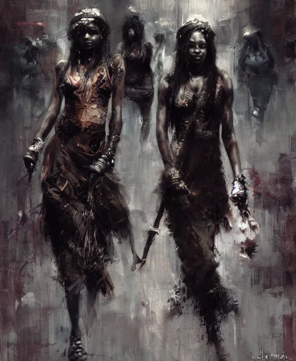 Image similar to afro witches by jeremy mann