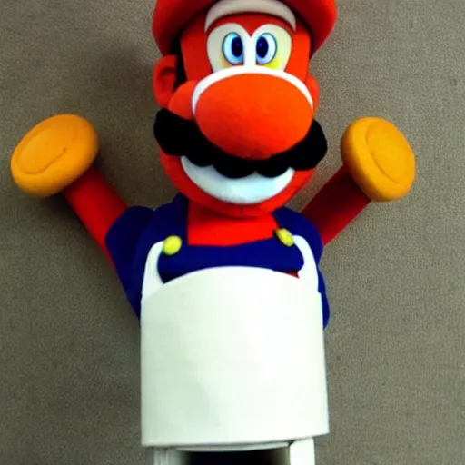 Image similar to Mario as a puppet made by Jim Henson