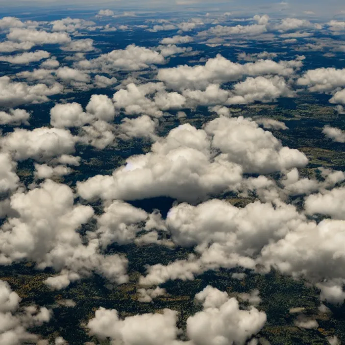 Prompt: Endless pale yellow clouds towering, seen from above, very detailed, 8k resolution