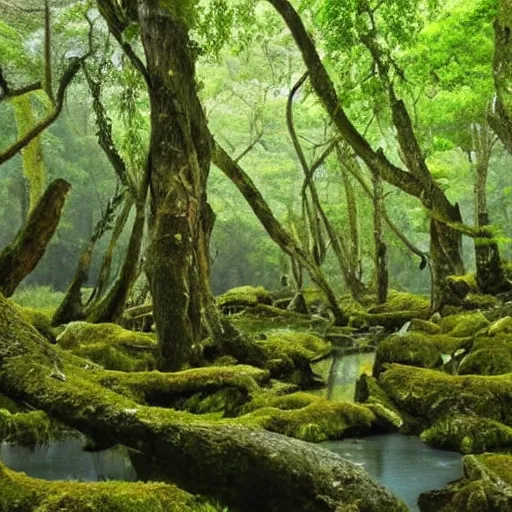 Prompt: el bosque de las luciérnagas hermosa obra de arte donde aparece hotarubi