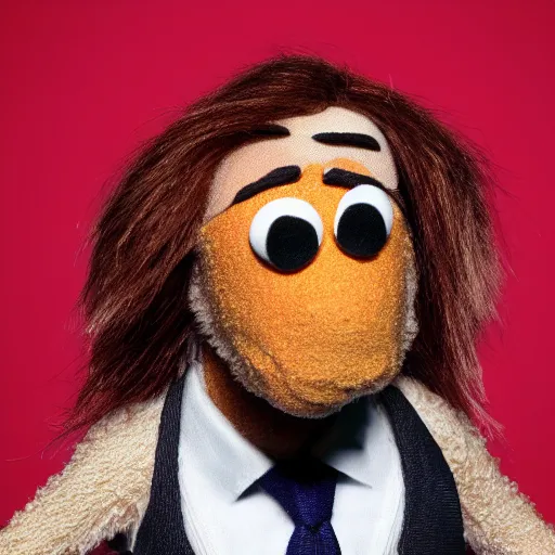 Image similar to A still of Nicolas Cage as a muppet, 4k, 35mm, ultra realistic, studio lighting