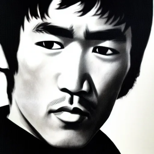 Image similar to portrait of bruce lee by james dean, very detailed, 4 k