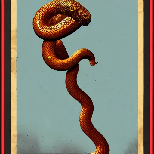 Prompt: cube headed snake man happy, ultra detailed, style of norman rockwell, style of richard corben, 4 k, rule of thirds.