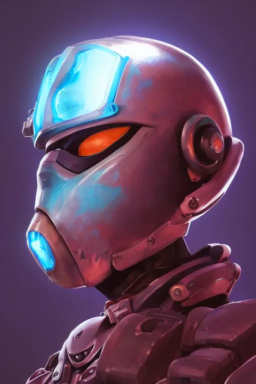 Image similar to epic mask helmet robot ninja portrait stylized as fornite style game design fanart by concept artist gervasio canda, behance hd by jesper ejsing, by rhads, makoto shinkai and lois van baarle, ilya kuvshinov, rossdraws global illumination radiating a glowing aura global illumination ray tracing hdr render in unreal engine 5