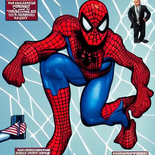 Image similar to trump as spiderman