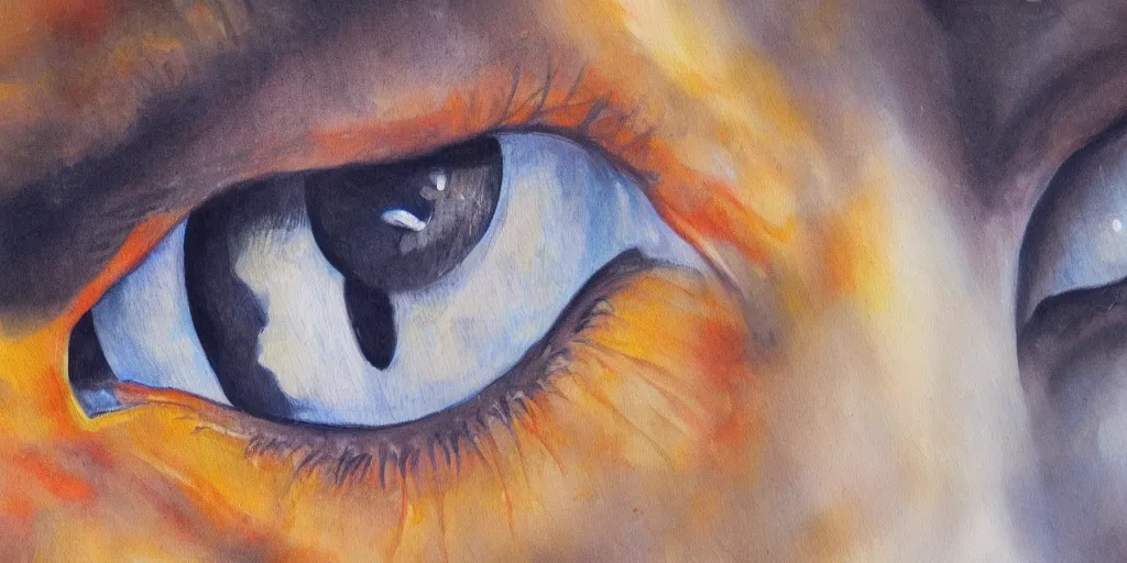 Prompt: detailed painting of curious eyes