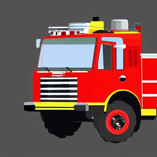 Image similar to vector illustration of a firefighter truck, digital art
