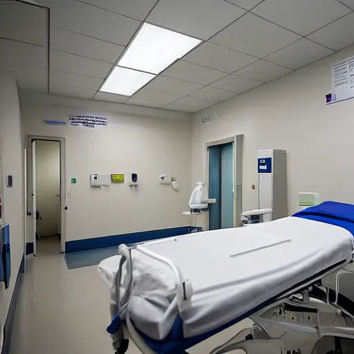 Image similar to empty hospital, empty hospital room with medical equipment, hospital color photograph