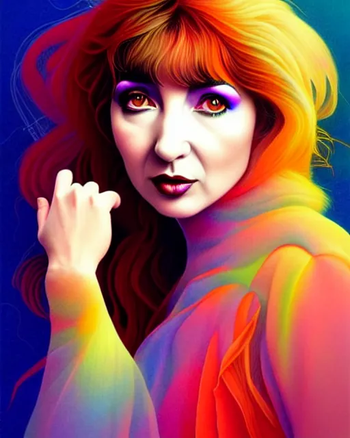 Image similar to richly detailed color illustration kate bush illustrated by artgerm and mina petrovic and timothy kong and marina federovna. 3 - d shadowing