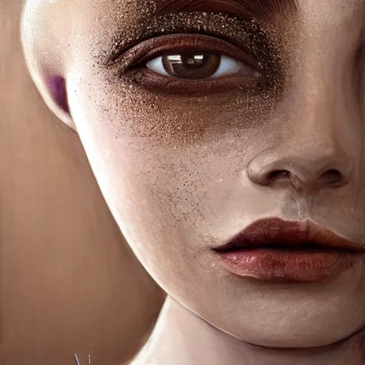 Image similar to hyperrealistic mixed media painting of alphabet, perfect facial symmetry, dim volumetric cinematic lighting, 8 k octane beautiful render, post - processing, portrait, extremely hyper - detailed, intricate, epic composition, brown eyes, highly detailed realistic eyes, masterpiece, trending on artstation, very very detailed,