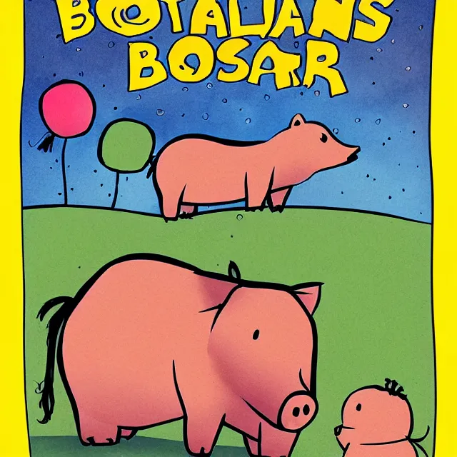 Image similar to children's book cover illustration for the boarenstain boars