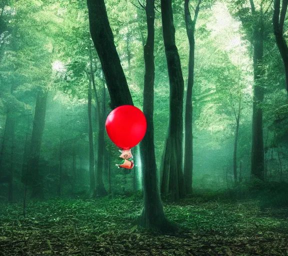 Prompt: a never before seen creature, floating in a forest, stunning photography, ambient light, 8k