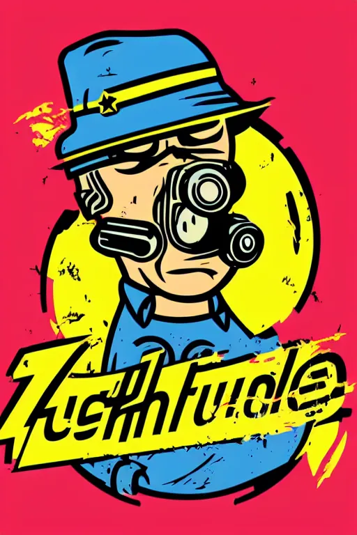 Image similar to fallout 7 6 retro futurist illustration art by butcher billy, sticker, colorful, illustration, highly detailed, simple, smooth and clean vector curves, no jagged lines, vector art, smooth andy warhol style