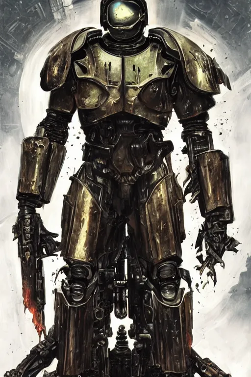 Image similar to Portrait of Tom Cruise as inquisitor in power armor warhammer 40000, imperium, dark, intricate, highly detailed, smooth, artstation, digital illustration by Adrian Smith and Dave Gallagher and Karl Kopinski and Johan Grenierand Artgerm and Wayne Barlowe and Greg Rutkowski