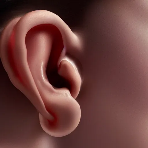 Image similar to an ear loop of woman, close up, subsurface scattering