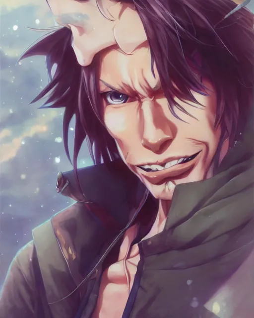 Image similar to anime portrait of Steven Tyler as an anime man by Stanley Artgerm Lau, WLOP, Rossdraws, James Jean, Andrei Riabovitchev, Marc Simonetti, and Sakimichan, trending on artstation