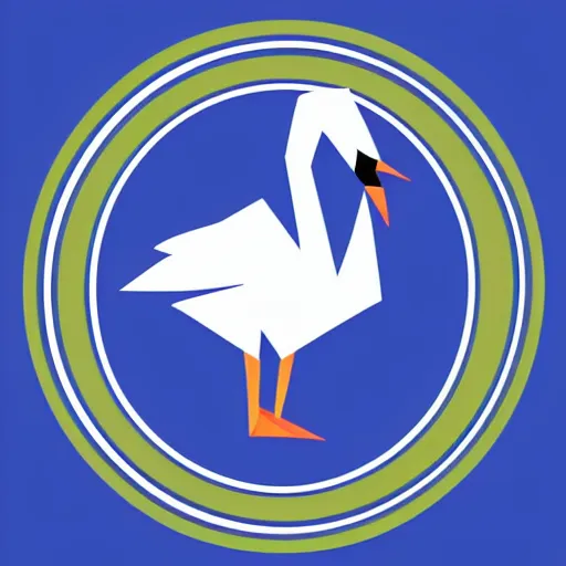 Image similar to best origami logo image for a blue swan, png, vector