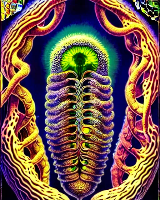 Prompt: poster of corona virus, intrinsic, drawn by Ernst Haeckel, psilocybin colorful, beeple rendering, written by HP Lovecraft