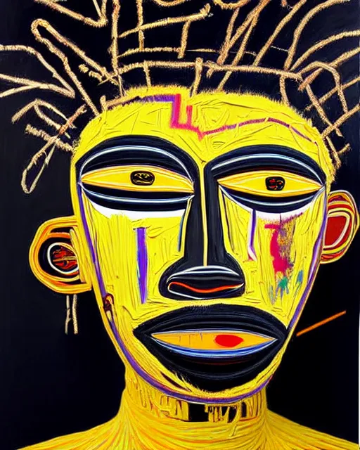 Prompt: A extremely ultra highly detailed majestic hi-res beautiful immaculate head and shoulders award winning painting stunning masterpiece of the face of a ultra highly detailed black African voodoo mask portrait by Jean-Michel Basquiat, 8k, high textures, ultra hyper sharp, insanely detailed and intricate, super detailed, 8k HDR ultra high quality, high detail, hyperrealistic, photorealistic, octane render, cinematic, high textures, hyper sharp, 4k insanely detailed and intricate, hypermaximalist, 8k, hyper realistic, super detailed, realistic, 4k HDR hyper realistic high