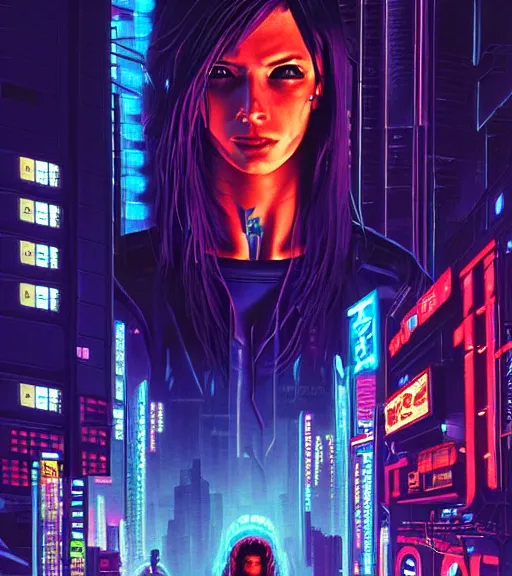 Image similar to a portrait of a cyberpunk person, Night City, cyberpunk 2077, very very coherent painting, 1979 OMNI Magazine Cover, street level neo-Tokyo in Cyberpunk 2077 style by Vincent Di Fate by mark arian by artgerm, 4k, 8k, HD, trending on artstation