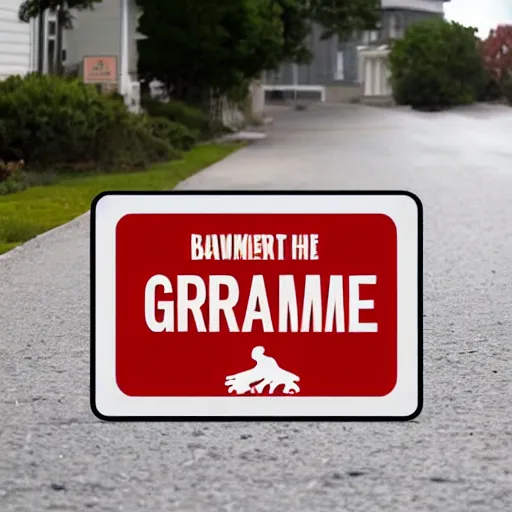 Image similar to beware of the grandma - warning sign, simplistic logo, traffic sign style