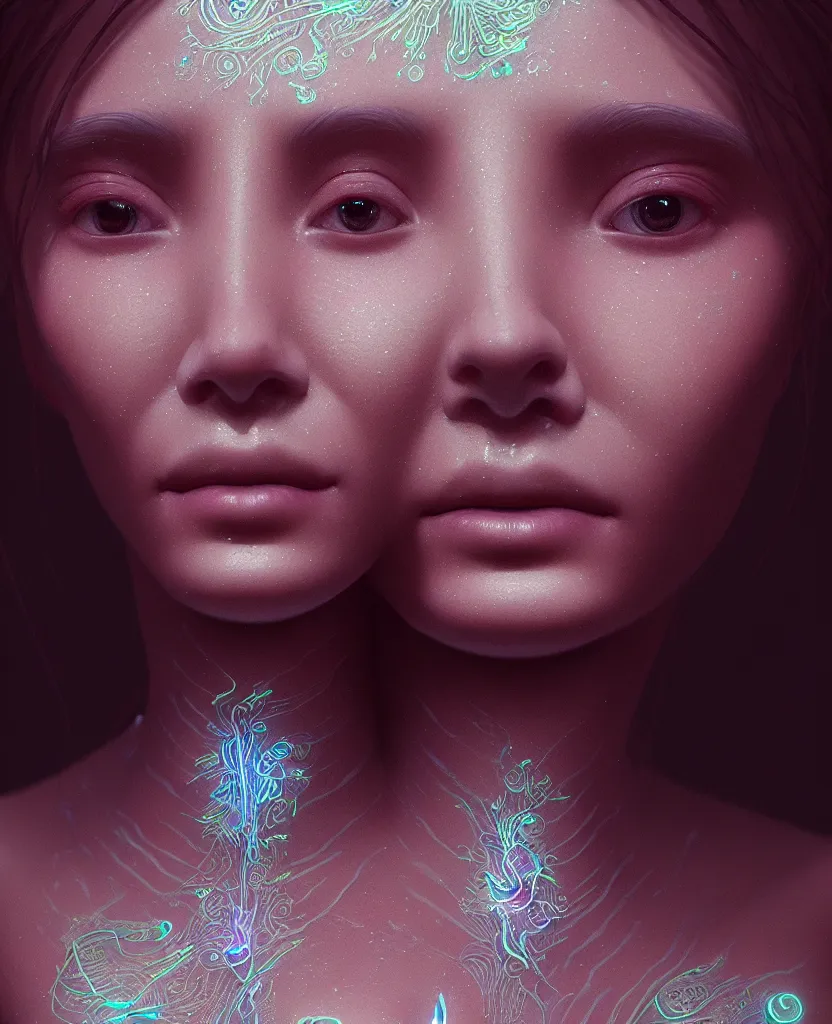 Prompt: goddess close-up portrait. bioluminiscent creatures, intricate artwork by Tooth Wu and wlop and beeple. octane render, trending on artstation, greg rutkowski very coherent symmetrical artwork. cinematic, hyper realism, high detail, octane render, 8k