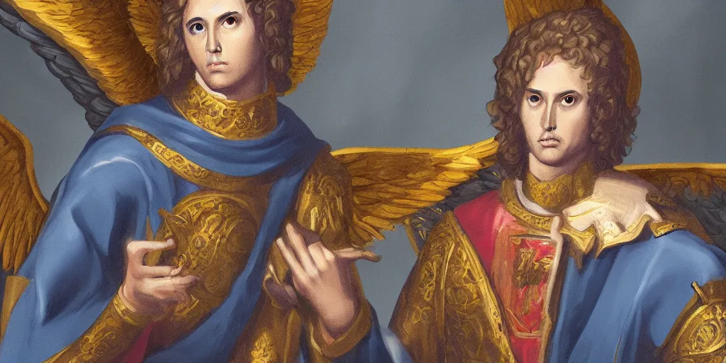 Image similar to digital painting of michael the archangel