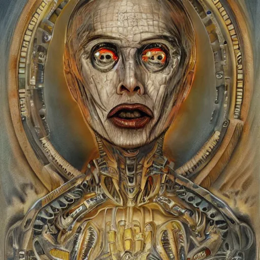 Image similar to Elon Musk by H. R. Giger, highly detailed