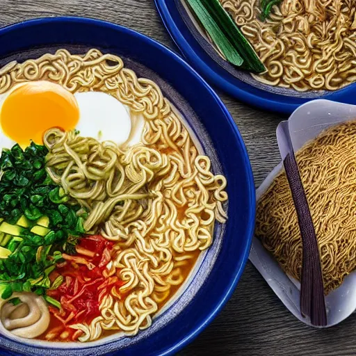 Image similar to color photograph of ramen noodle package