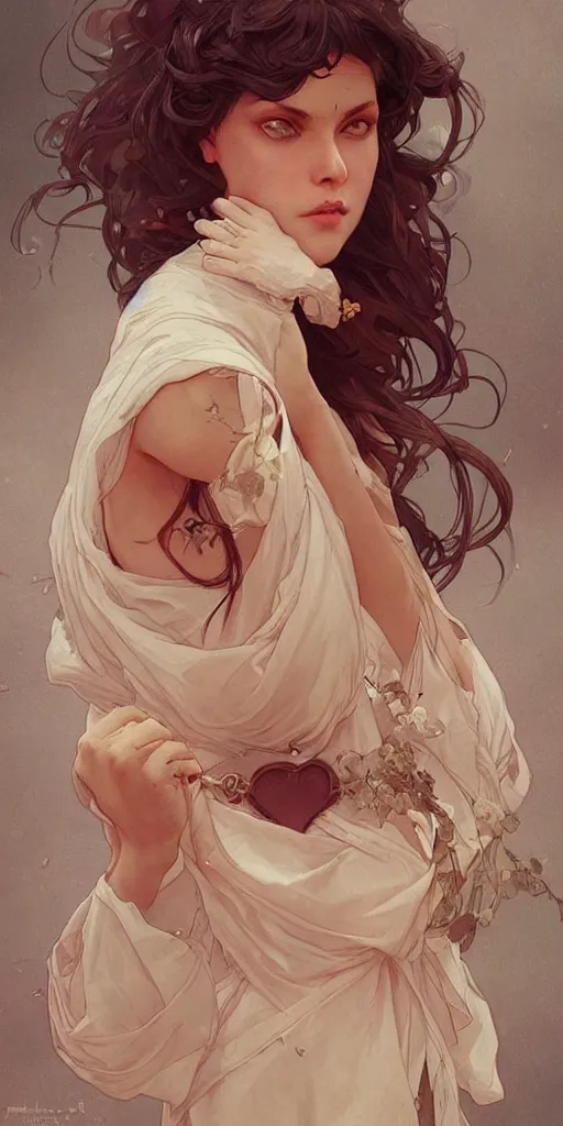 Prompt: what love looks like, highly detailed, digital painting, artstation, concept art, sharp focus, illustration, art by artgerm and greg rutkowski and alphonse mucha