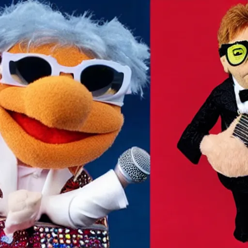 Prompt: elton john as a muppet