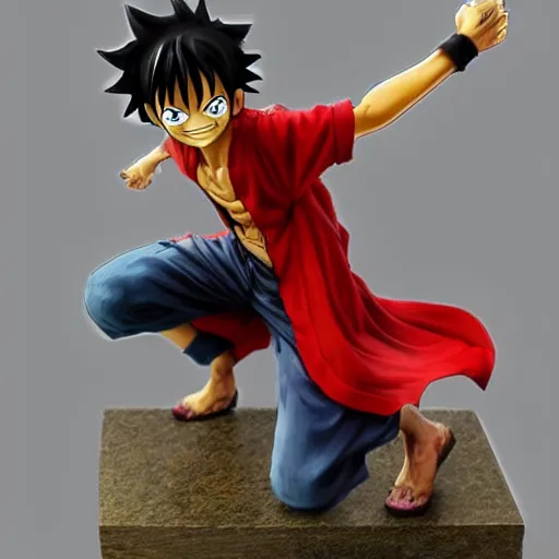 Image similar to Luffy as a Statue, epic detail, anime, sharp focus,