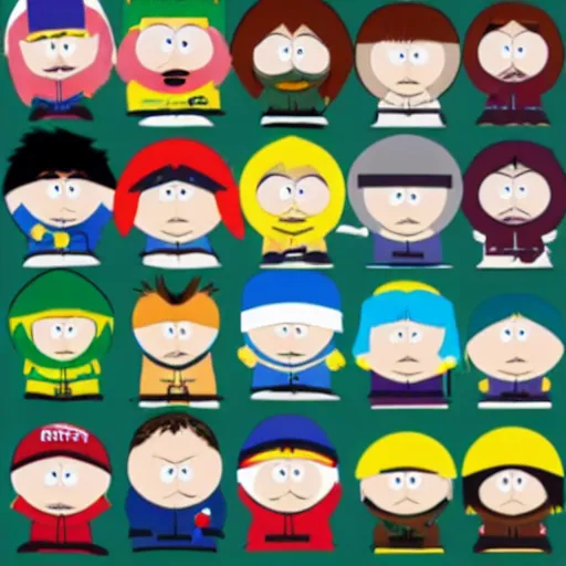 Prompt: DLSR of the characters from South Park as real life human beings