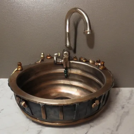 Prompt: Steampunk sink