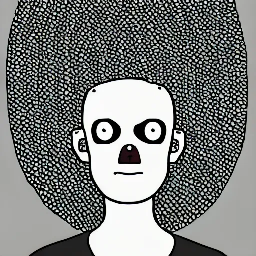 Image similar to paranoid android, line vector Art