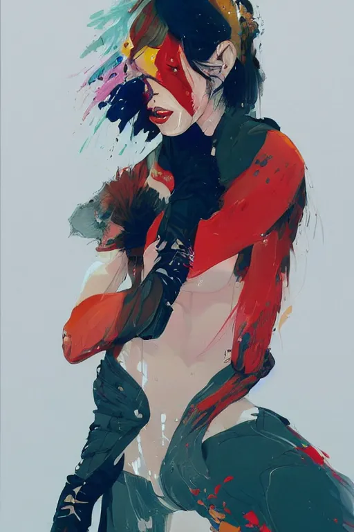 Image similar to an ultradetailed beautiful painting of a stylish woman fighter, by conrad roset, fiona staples and kinu nishimura, featured on artstation